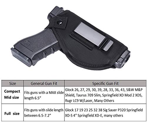 Anjilu 2 Pack Holster Universal Concealed Carry Holster Carry Inside Or Outside The Waistband For Right And Left Hand Draw Fits Subcompact To Large Handguns #TOP1