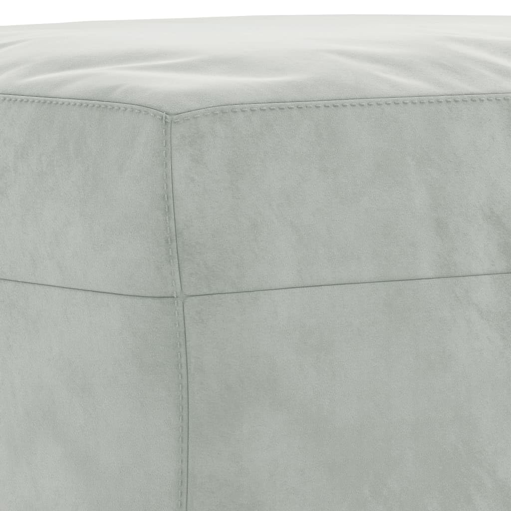 Juego de 3 sofás de terciopelo gris claro, 2 sofás de 2 plazas con reposapiés, diseño moderno, marco de metal resistente, acolchado cómodo para salón, opción en forma de L