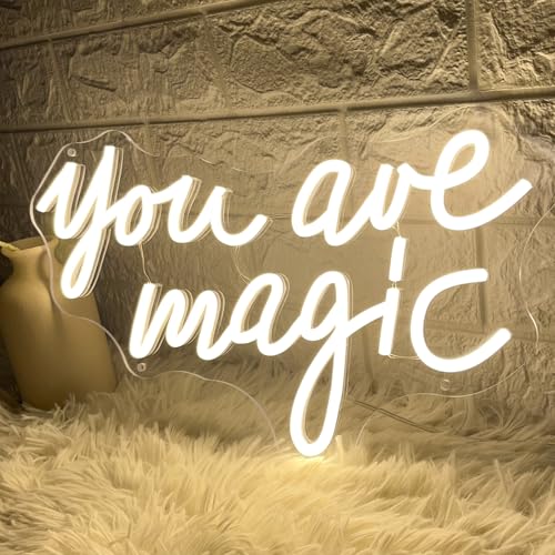 Image of You Are Magic Neon Sign LED Signs for Wall Decor Dimmable Neon Lights Sign USB Powered Light Up Sign for Bedroom Living Room Home Bar Man Cave Christmas Birthday Party Wedding Decoration Gifts