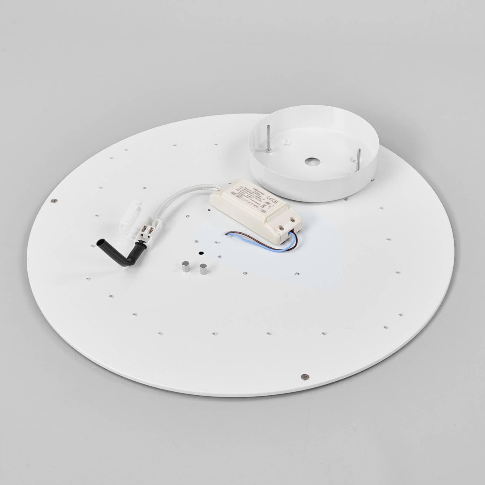 Lindby LED Lámpara de techo Saira (Moderno) en Gris hecho Textura, Tela Tejido Seda e.o. para Salón & Comedor (1 llama, lámpara textil