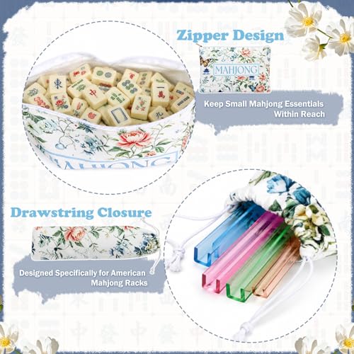 Set de 3 Bolsas para Mahjong con Cremallera y Cordón miniatura 4