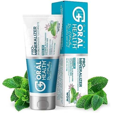 Nano hydroxyapatite Toothpaste Fluoride-Free, Pro Mineralizer Toothpaste: Dentist Formulated Remineralizing Anti Cavity Xylitol Toothpaste, Enamel Support Sensitive Teeth Toothpaste – Peppermint Wow Cover