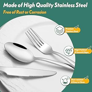 66piecessilverwareflatwaresetwithservingutensilsstainlesssteelsquarecutlerysetfor12tablewarecutlerysetincludeknifeforkspoonsetmirrorpolisheddishwashersafe Urban Country Home Decor 66 pieces silverware flatware set with serving utensils stainless steel square cutlery set for 12 tableware cutlery set include knife fork spoon set mirror polished dishwasher safe urban country home decor