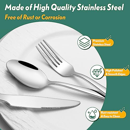 66piecessilverwareflatwaresetwithservingutensilsstainlesssteelsquarecutlerysetfor12tablewarecutlerysetincludeknifeforkspoonsetmirrorpolisheddishwashersafe Urban Country Home Decor 66 pieces silverware flatware set with serving utensils stainless steel square cutlery set for 12 tableware cutlery set include knife fork spoon set mirror polished dishwasher safe urban country home decor