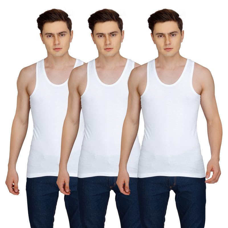 essa Men's Premium Cotton Vests (White) | Super Soft, Tagless, & No Show Under Clothes | Perfect for Layering or Solo Wear | Layering Must-Have for All Seasons-picture-22