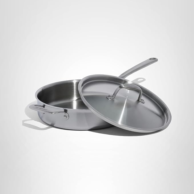 Made In Cookware - 3.5 Quart Stainless Steel Saute Pan - 5 Ply Stainless Clad - Professional Cookware - Induction Compatible - Crafted in Italy