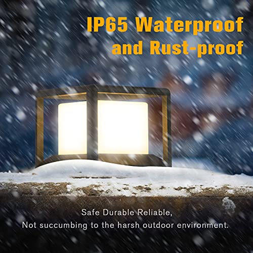 Mvbt Outdoor Post Cap Light, Modern High Voltage Wired Fence Deck Column Cap Lamp Lantern 3000K Landscape Lighting For Flat Surface Patio Posts Garden Decoration Ip65 Waterproof #TOP2