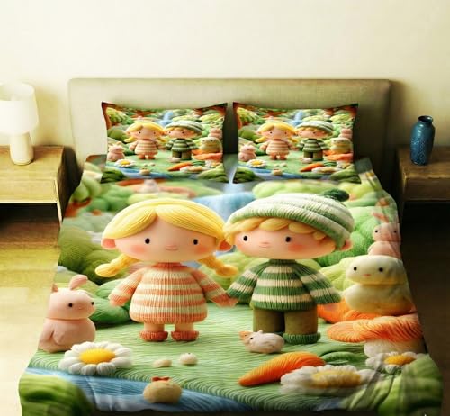 Image of Home Sizzler 7D Digital Print Kids Special Animated Character Soft Microfiber Double Bedsheet with 2 Pillow Covers, 300TC