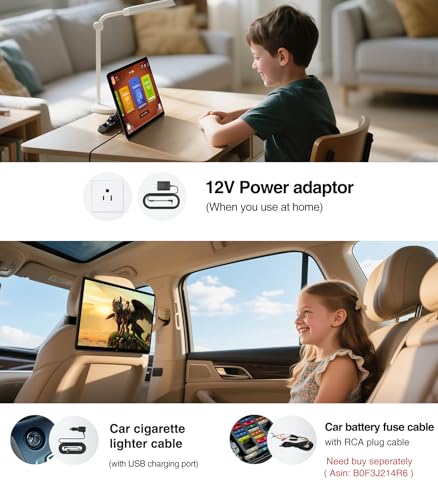 Image of Android 13 Headrest Monitor Car TV Touchscreen Entertainment System for Backseat,Support Phone Wireless Mirroring Sync Screen HDMI Bluetooth USB SD 4K Video Playback