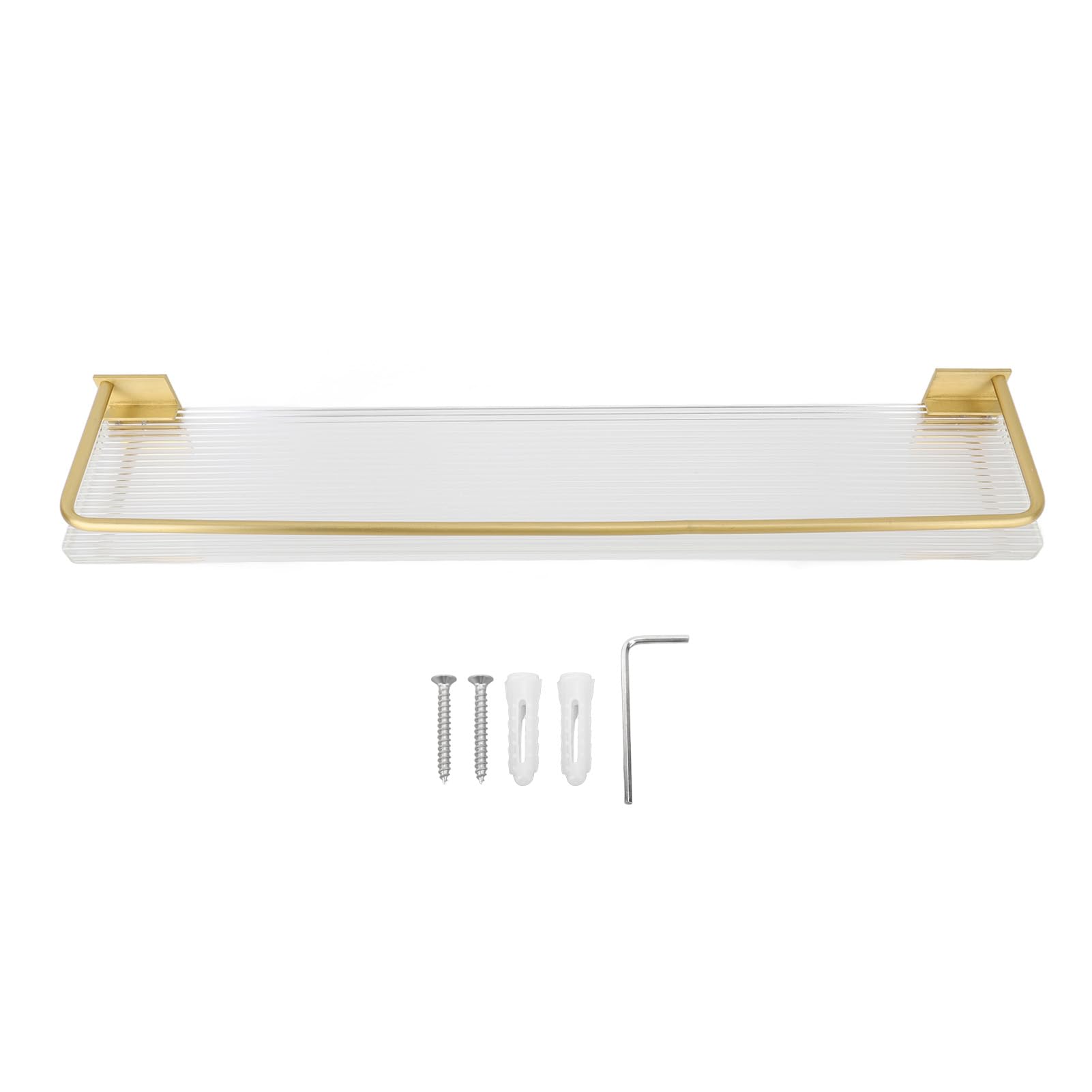 Półka ścienna ze Stali Nierdzewnej, Wysoka pojemność, Półki łazienkowe do łazienki, Salon, Sypialnia, Aluminium (GOLD)