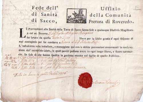 Li provveditori alla sanità della Terra di Sacco