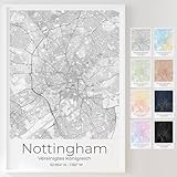 Mapdify Nottingham personalisiertes Stadtposter, dein 