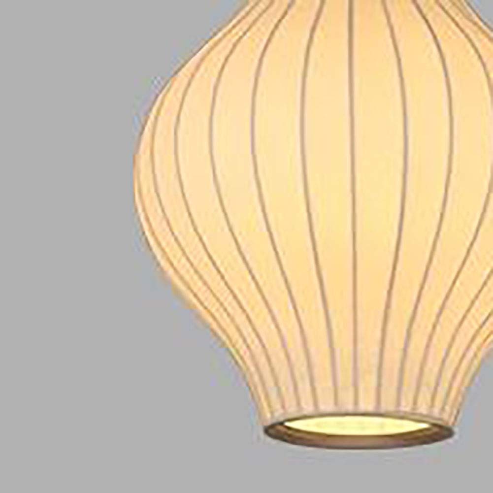 Sencillo Lámpara De Techo Colgante Para Fogón Cabecera Isla De Cocina Escalera,E27 Rústico Industrial Tejido Hierro Candelabro Elegante Seda Artificial Durante Las Luces-Blanco. 腰鼓款32*33cm