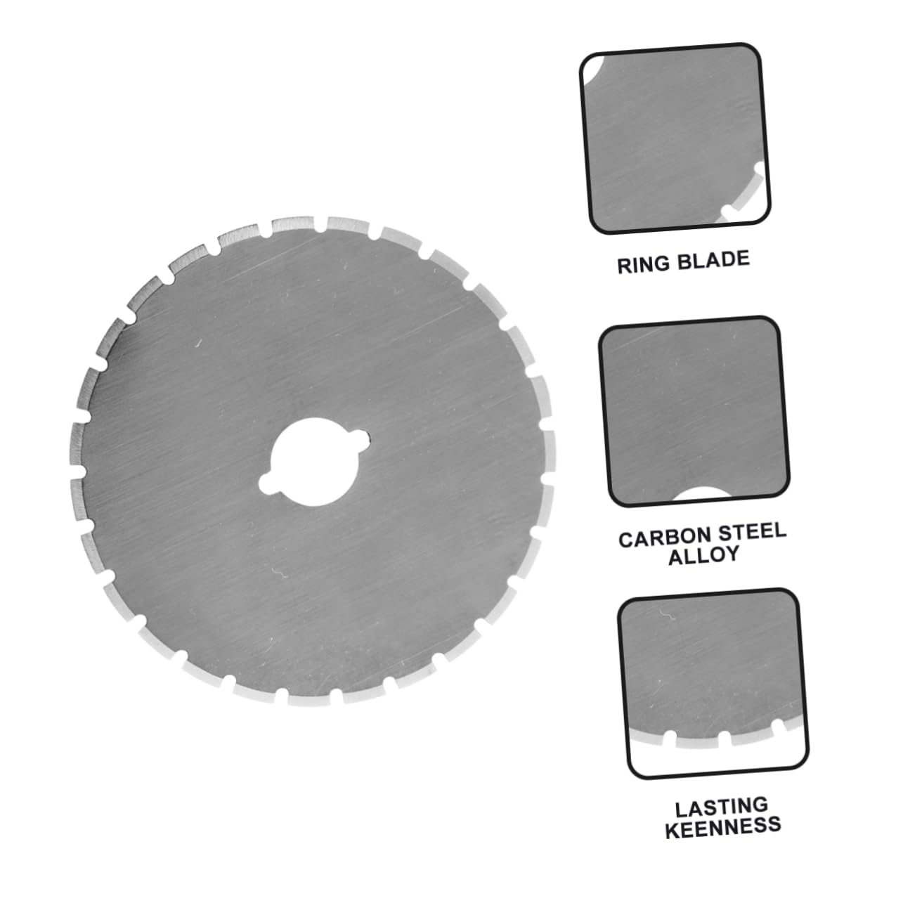Lame per Taglierina Rotativa 45mm, Set 7 Pezzi con Custodia | 4 Dritte, 1 Dentellata, 2 Ondulate, Acciaio, Ricambio per Tessuto e Pelle, Uso Casa e Ufficio