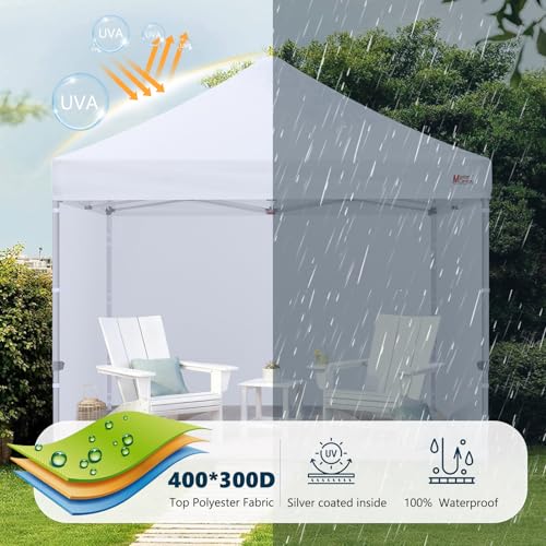 Image of MASTERCANOPY 10x10 Premium Pop Up Canopy Tent with Sidewalls, White