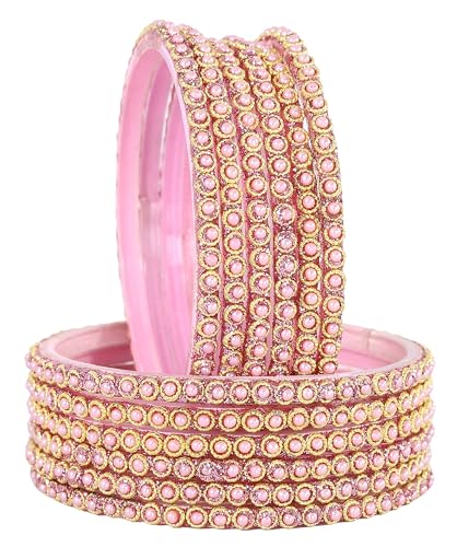 Image of NMII Glass Golden Beads & Pearls Moti Work Designer Bangles Set For Women & Girls | Kanch ki Chudi Set | Girl's Bangles Bracelet | Glass Bangles | Daily, Wedding, Party, Fashion Jewellery- Set of 12