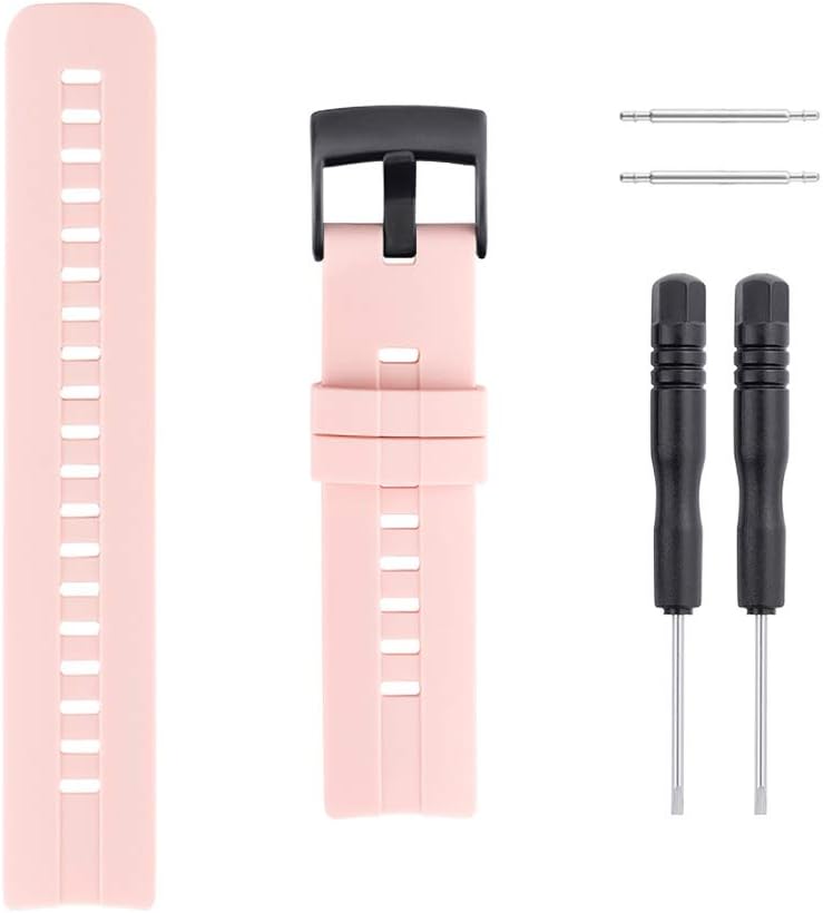 Watch Bands Compatible with Suunto Spartan Sport HR, Classic Soft Rubber Replacement Wrist Strap for Suunto Spartan Sport HR Smart Watch Band (Pink)