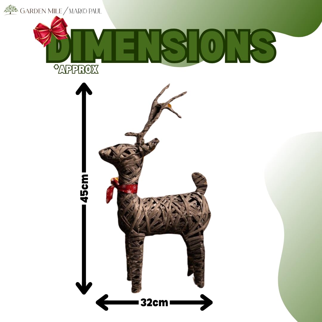 Marco Paul Interiors Traditional Novelty Woven Reindeer Prancer Christmas  Decoration with Rustic Finish - Natural Rattan Effect Christmas Ornaments  Standing Deer Ornament for Festive : Amazon.de: Home \u0026 Kitchen, image size:1080x1080