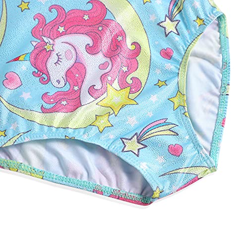 HOZIY Gymnastics Leotards for Girls Unicorn Pink Purple Sparkly Dancewear Activewear Quick Dry