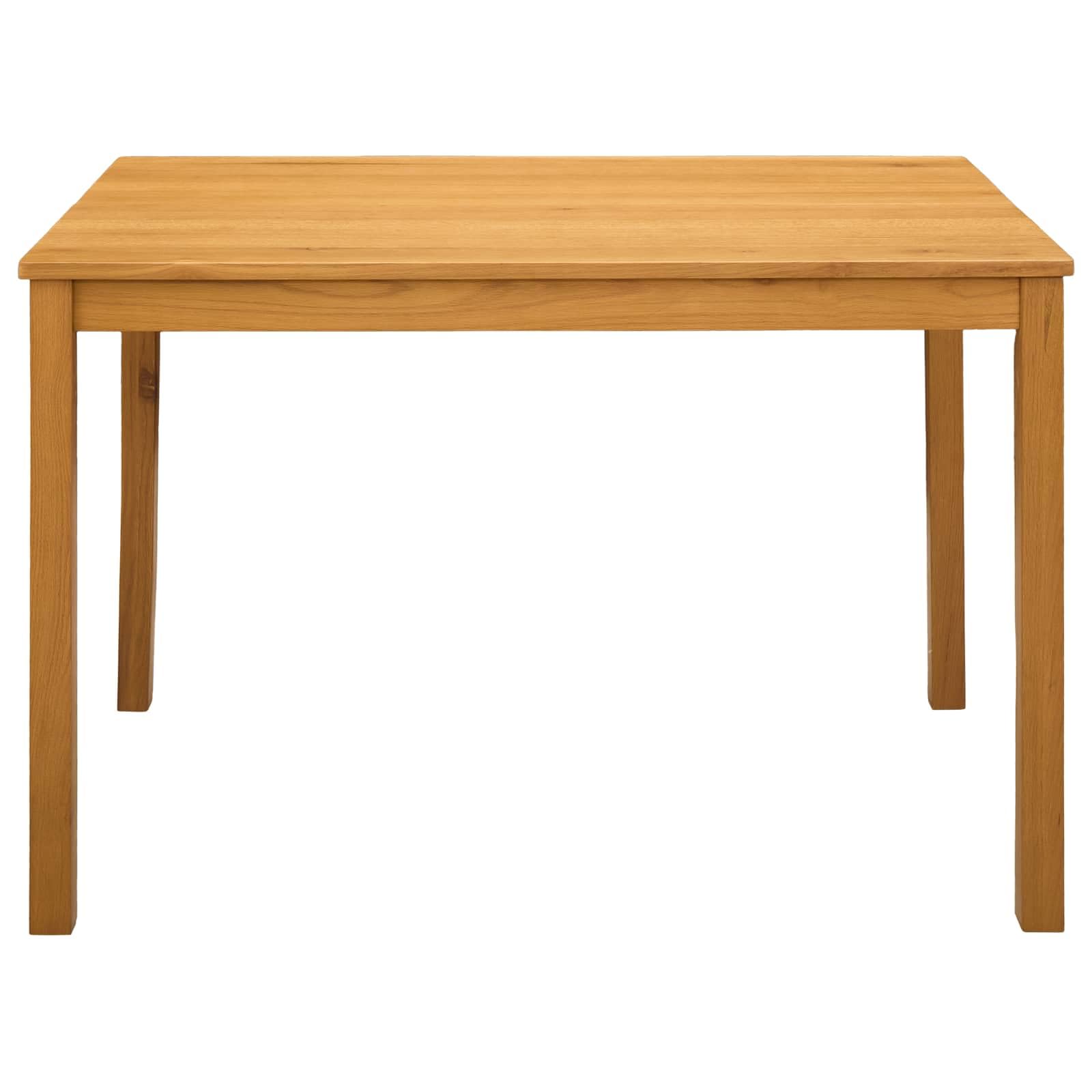 Stół do jadalni z litego drewna dębowego 110 x 75 x 75 cm, prostokątny stół kuchenny ze stabilnymi nogami do jadalni i salonu