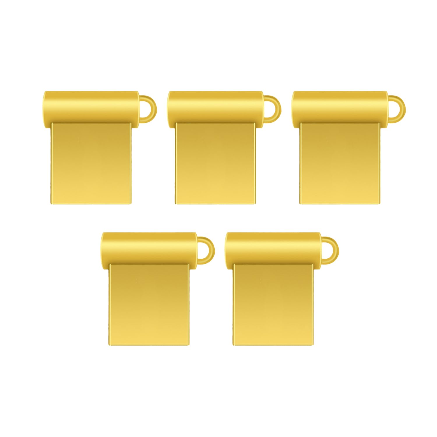 SIMAIOU Super Mini Small Size Ultra USB Flash Drives Thumb Drives Memory Stick Jump Drive with Free Laser engrave Words for Storage and Backup 3 Years Warranty (Gold - 5 Pack, 8GB)