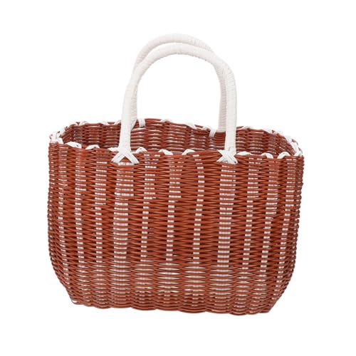 CANIGHT Cesta De Almacenamiento Portátil, Cesta Tejida, Cestas De Ducha De Plástico, Organizador De Cosméticos, Cesta De Compras Tejida, Cestas De Plástico con Asas, Cestas con Asas,