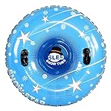 Snow Tube, 48-inch Inflatable Snow Sled for Kids and Adults, Heavy Duty Inflatable Snow Tube with Ha