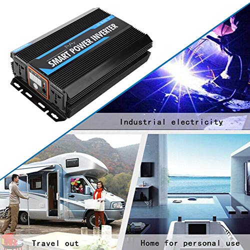 Power Inverter Car Inverter, 2000W 12V to 220V Pure Sine Wave Power Voltage Inverter Transformer Auto Accessory
