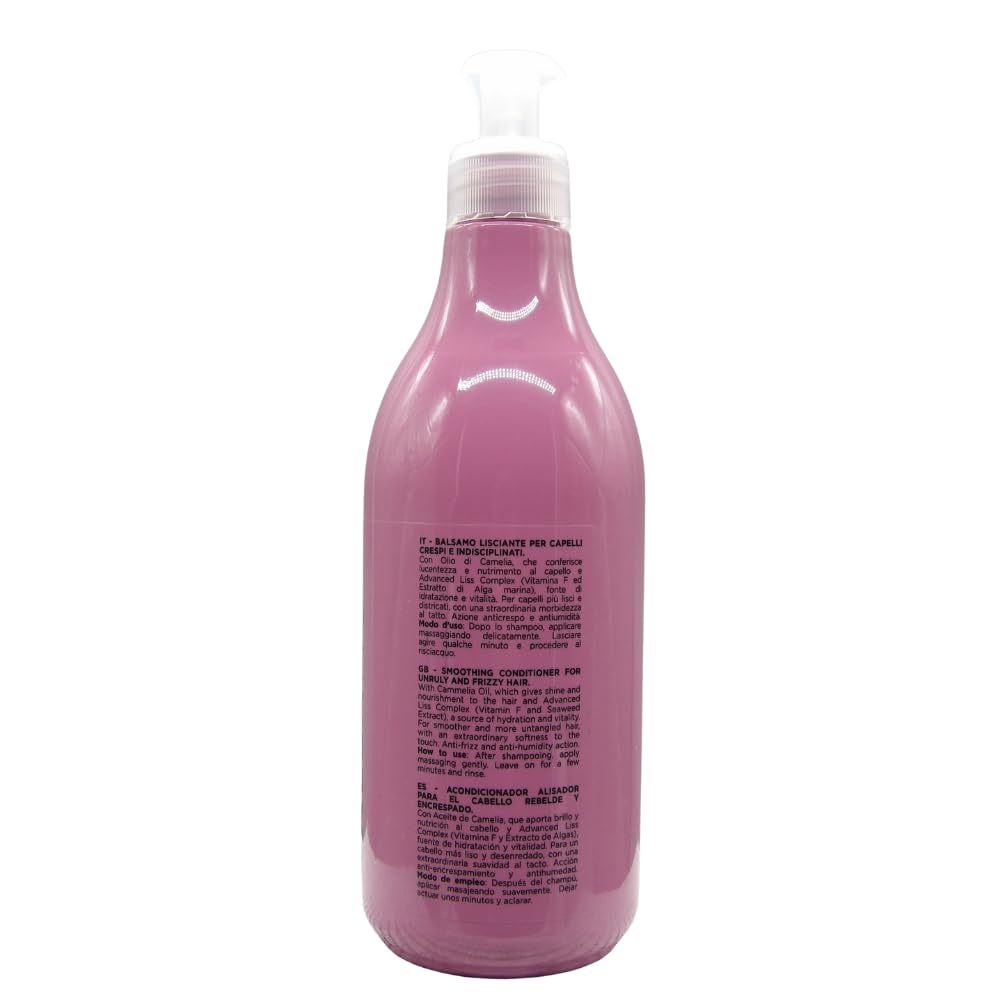 Balsamo LISCI PERFETTI, Balsamo Lisciante, Per Capelli Crespi e Indisciplinati. Con Olio Di Camelia e Advanced Liss Complex, Con Acido Ialuronico 500ml (6 Flaconi)