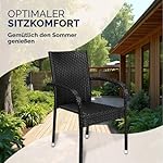 Casaria Polyrattan Gartenstuhl-Set stapelbar