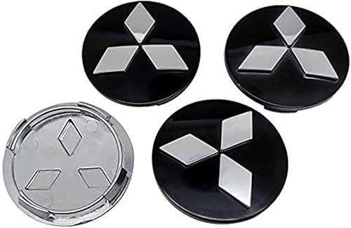 Tapacubos centrales de rueda de coche, 4 unidades, para Mitsubishi ASX, Colt, Outlander, Lancer, EVO, Pajero, Eclipse, 2.362 in, emblema a prueba de