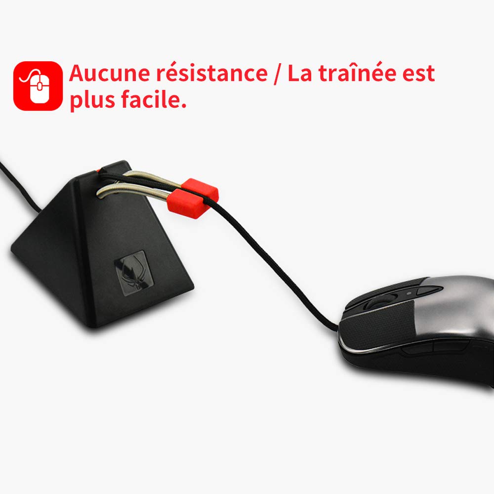 Hotline Games Clip de Cordon de Souris | Bungee de Souris | Système de Gestion du Cordon de Souris Noir 3.0