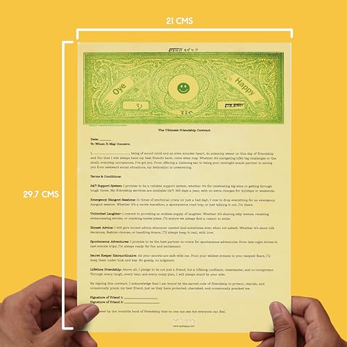 Image of Oye Happy - Creative Greeting cards for Bro, Sis, Mom, Dad, GF, BF, Husband, Wife for All Occassions (Friendship Day Contract)