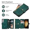 ZCDAYE Hülle für Samsung Galaxy S25 mit Band Handykette, Leder Samsung S25 Handyhülle Handytasche mit Kartenfächern Frauen Brieftasche Klapphülle zum Umhängen Tasche Samsung S25,Grün #1