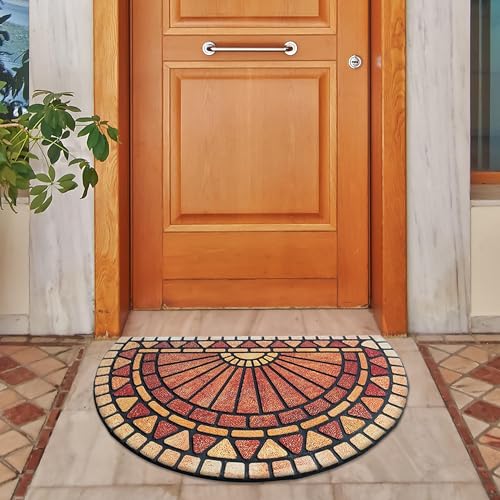 ubdyo Unique Design Door mat - Flocked Fiber Surface Doormat for Efficient Dirt Trapping - All Weather Front Door Mat Indoor Entrance - Anti Slip Welcome Matt Outdoor - (36