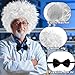 Meirrnyyu 7 Pcs Old Man Mad Scientist Wig Set,Crazy Old Man Costume Wig Set,Dressing up Grandpa Costume for Kids 100th Day of School,Cosplay Party Wig,Hair Nets,Bow Tie,Eyebrows,Mustache,Glasses Set