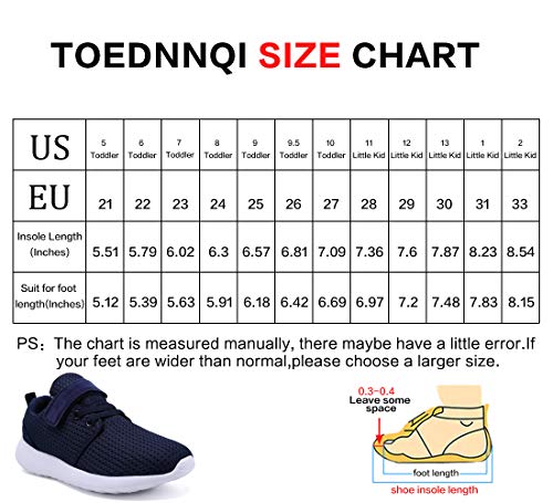 Image of TOEDNNQI Boys Girls Sneakers Kids Lightweight Breathable Strap Athletic Running Shoes for Little Kids /Toddler