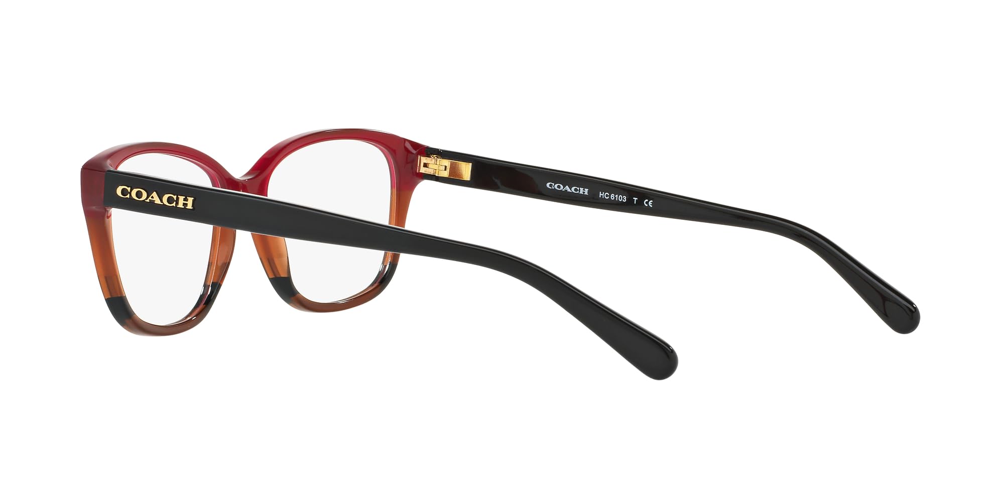 COACH HC6103 - Marcos de gafas graduadas, lente degradado de tortuga burdeos/demo, 54 mm