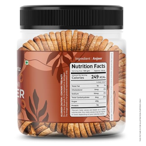 Image of FreshoCartz Premium Dried Anjeer | Anjiran Dry Fruits | Rich Source Of Fiber & Calcium | Afghanistan Dried Figs - Jar Pack (250gm (Pack of 1))