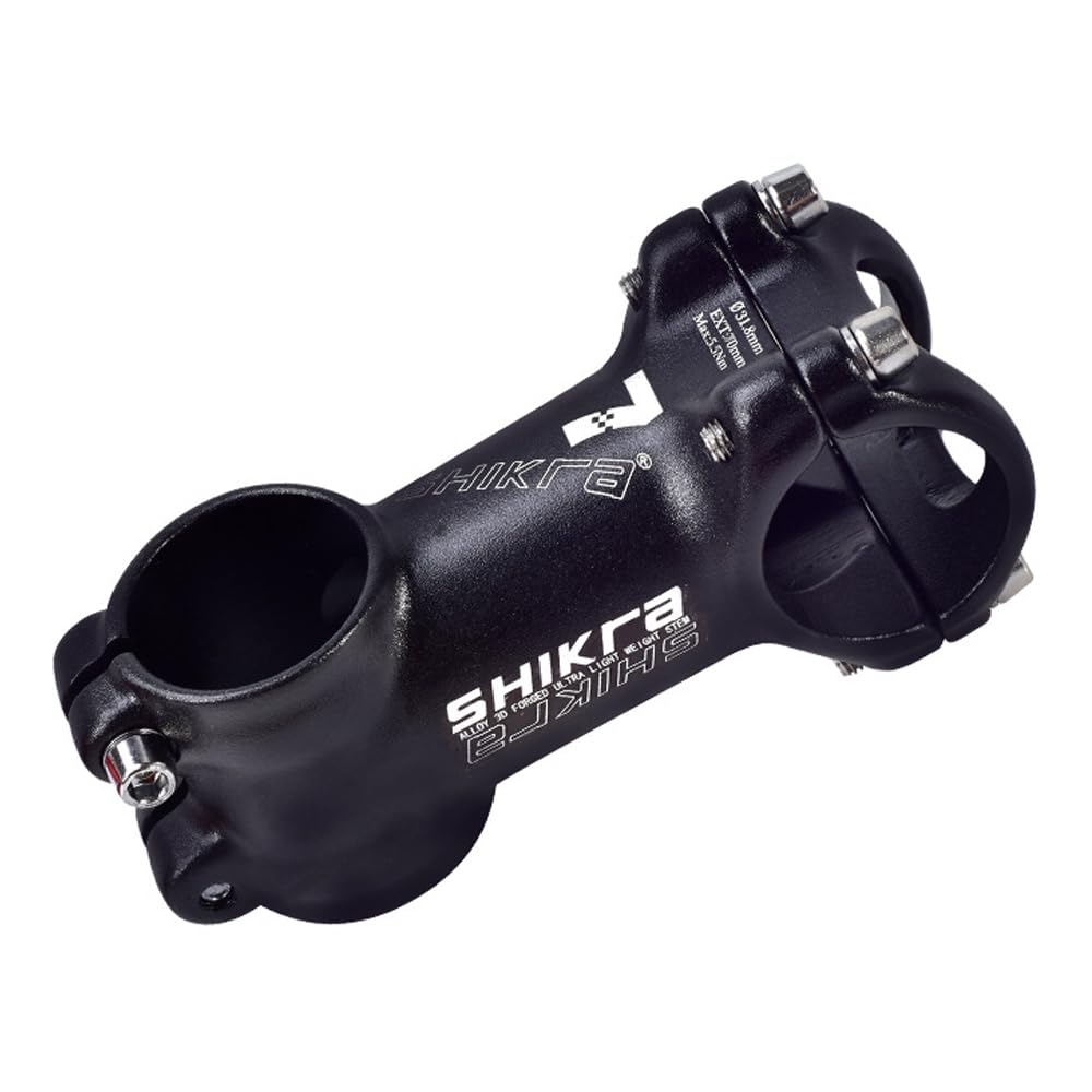 QYQAY 31.8mm MTB Stem ±7 Degree 35/45/55/60/70/80/90/100/110mm Bike Handlebar Stem Lightweight Aluminum Bicycle Riser for Mountain Bike Road Bike BMX Track Bike (Black,60mm)