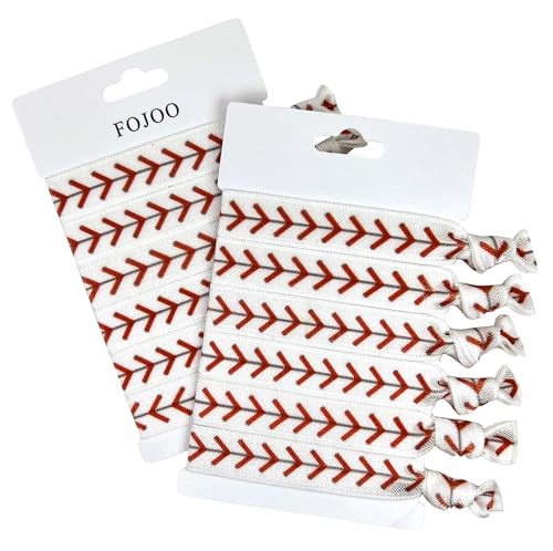 Softball Hair Ties,12PCS No Crease Hair Elastics Set for Girls, Softball Baseball Players, Coaches,...