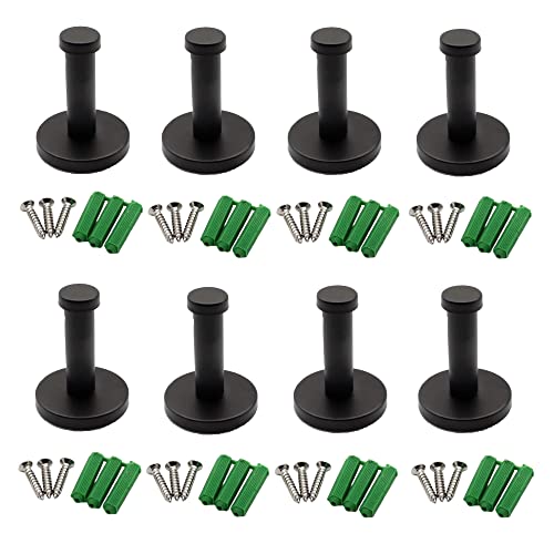 TogtherKings 8 Stück Garderobenhaken Edelstahl,Edelstahl Kleiderhaken, Wandhaken Handtuchhaken,Matte Schwarz Handtuchhaken,für Badezimmer, Küche, Tür, Schrank, Handtuch, Mantel, Hut Cover