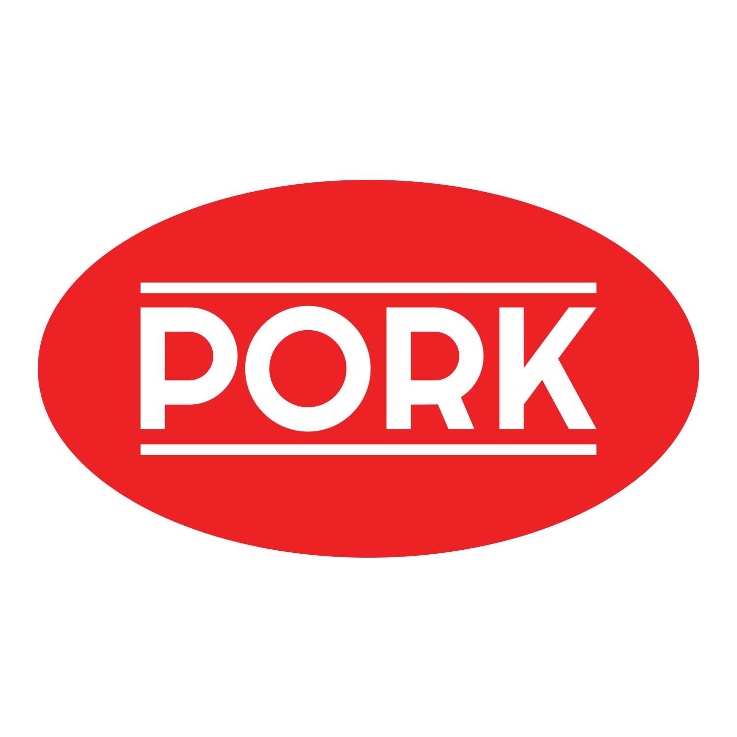 Pork Stickers - 1.75 x 1 Inch Pork Meat Labels in Bright Red for Restaurant Deli Food Truck Meat Markets Supermarket Grocery Store Stickers Food Meal