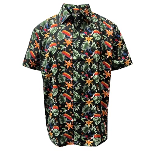 Chemise hawaïenne Guinness Toucan noir légère pour éviter la chaleur avec style en été