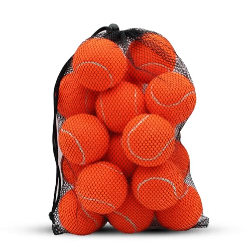 SHYUJAJIE Tennis Balls 20 Pack Training Tennis Balls High Elasticity Practice Tennis for Beginner Exercise Playing Balls for Pet Dog (Orange)