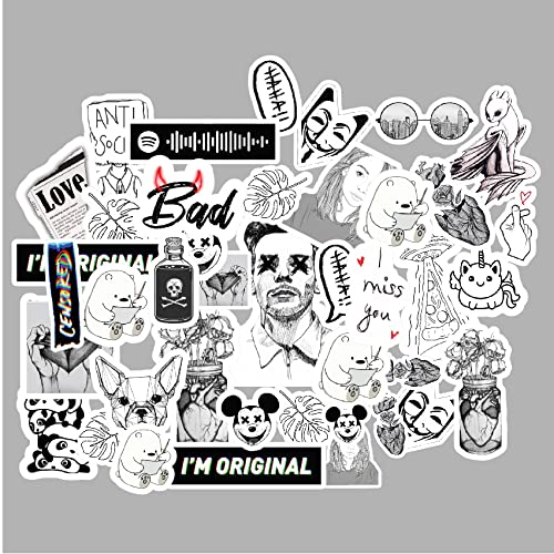 ISEE 360® 40 PCs Black and White Theme Printed Scrapbook Learning Stickers for Notebooks,Diary, Journal,Laptop, Mobiles Multicolored Printed Stickers (B09JP86H4K) Amazon Price History, Amazon Price Tracker