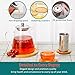 ROIMTEA Glass Teapot Kettle 950ml/30oz with Wooden Coasters for Teapot & Infuser, Stovetop Safe & Microwave Safe Tea Pot Maker Set, Removable Stainless Steel Infuser for Loose Leaf Tea & Blooming Tea