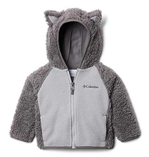 Columbia Zíper completo Foxy Baby Sherpa para meninos, cinza cidade, 0/3
