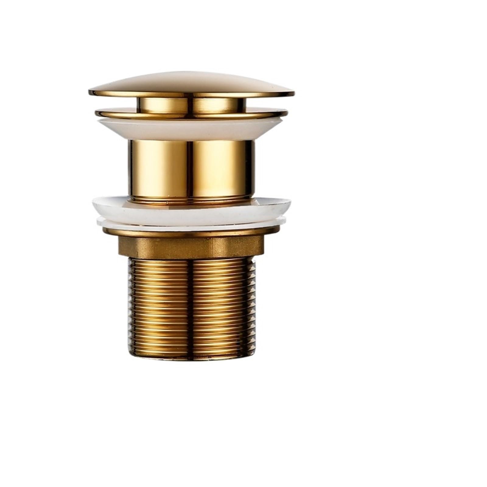 Basin Sink Pop Up Drain Bathroom Bath Pop Up Drain Stopper Rose Gold Polished Anti-Corrosion With OverFlow Hole Basin Sewer(Polished Gold-2)
