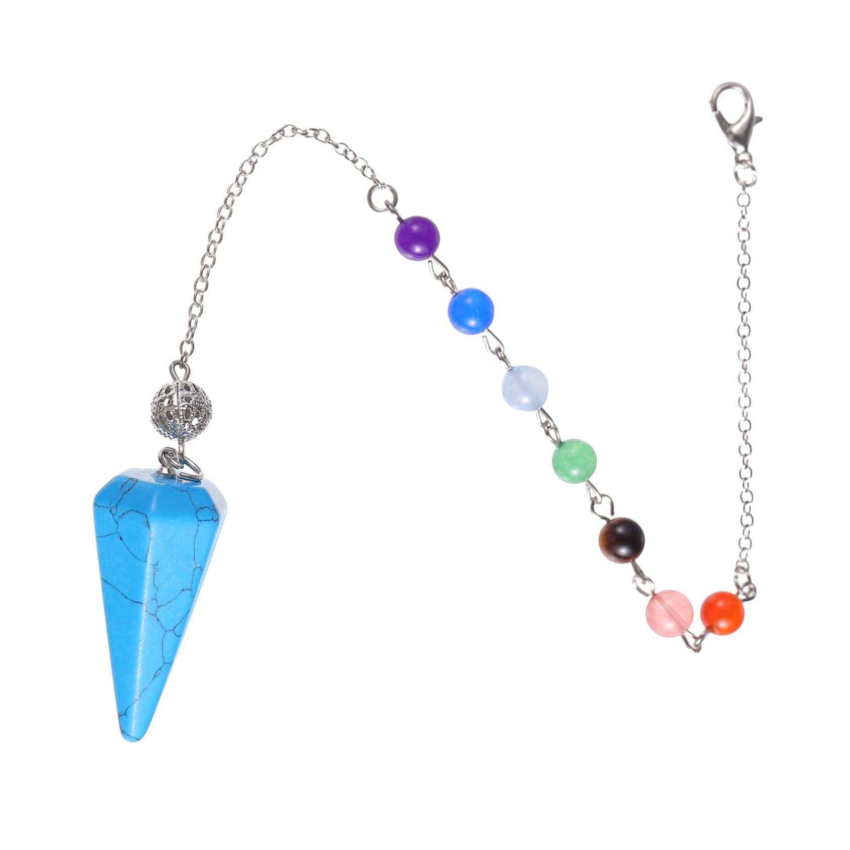 NOLITOY Hexagonal Cone Pendant Natural Crystal Craft DIY Pendant Balcony Mesh Dog Crystal Prism Tree Pendants Chakra Pendulum Necklace Rose Pendulum Necklace Rose Pendant Fine Accessories